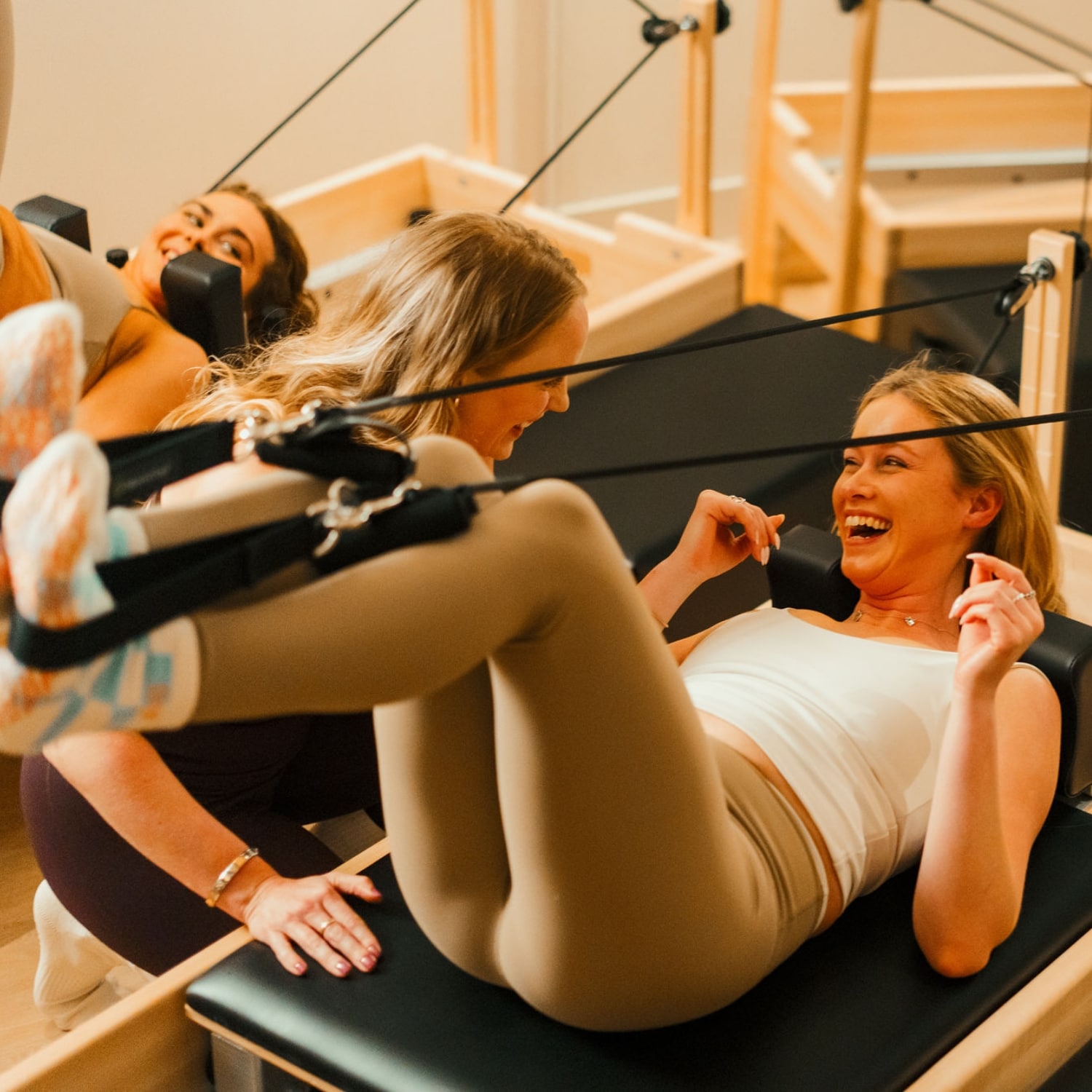 laughing on reformer