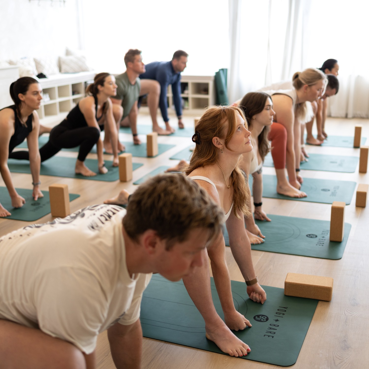 Yoga Class with lots of people relaxing
